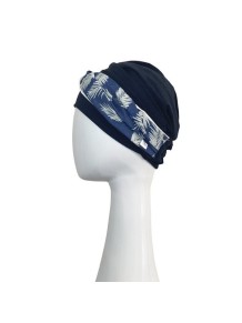 Turbante Elegance Denim Palms