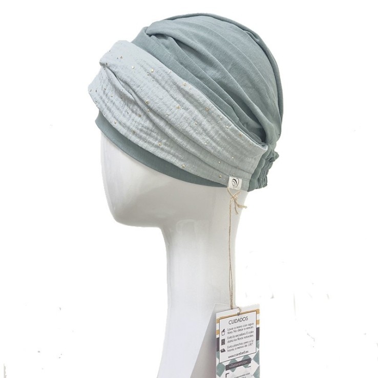 Turbante Elegance Aguamarina Gold