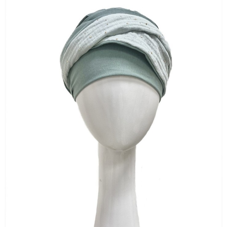 Turbante Elegance Aguamarina Gold