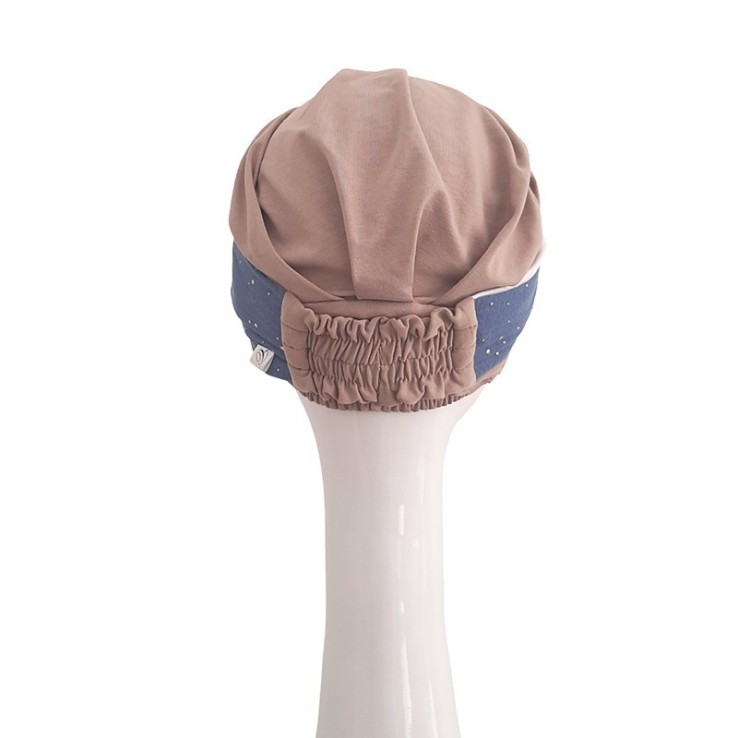 Turbante Elegance Blue Gold · Carebell