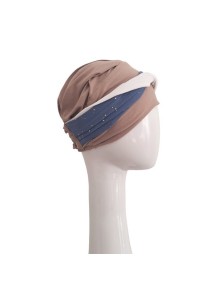 Turbante Elegance Blue Gold · Carebell