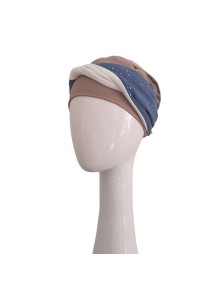 Turbante Elegance Blue Gold · Carebell
