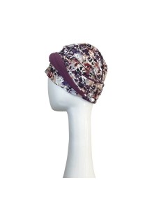 Turbante Confort Malva Flores · Carebell