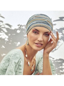 Turbante Oncologico Ruby Zig Zag Blues · Christine Headwear