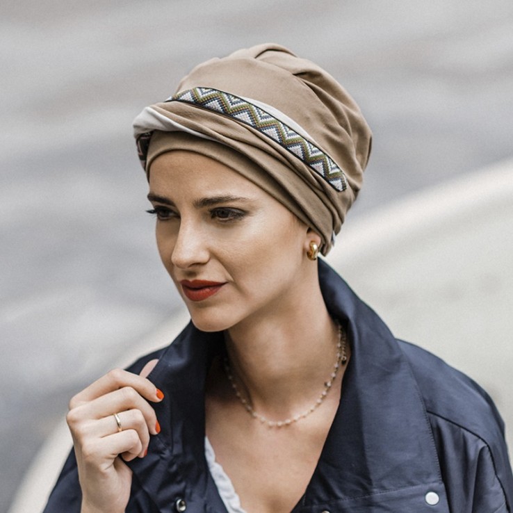 Turbante Confort Brown Inca · Carebell Headwear