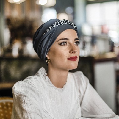 Turbante Confort Leopard Grey · Carebell Headwear