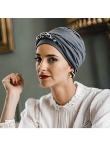 Turbante Confort Leopard Grey · Carebell Headwear