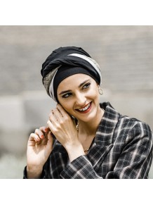 Turbante Elegance Black Padded · Carebell Headwear
