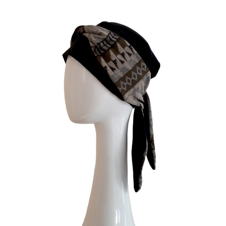 Pañuelo oncológico Smooth Zig Zag Grey ·...