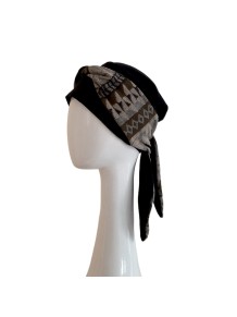 Pañuelo oncológico Smooth Zig Zag Grey · Carebell Headwear