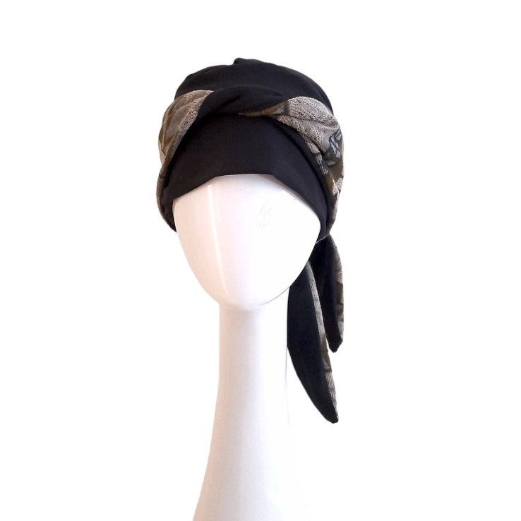Pañuelo oncológico Smooth Zig Zag Grey ·...