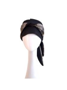 Pañuelo oncológico Smooth Zig Zag Grey · Carebell Headwear