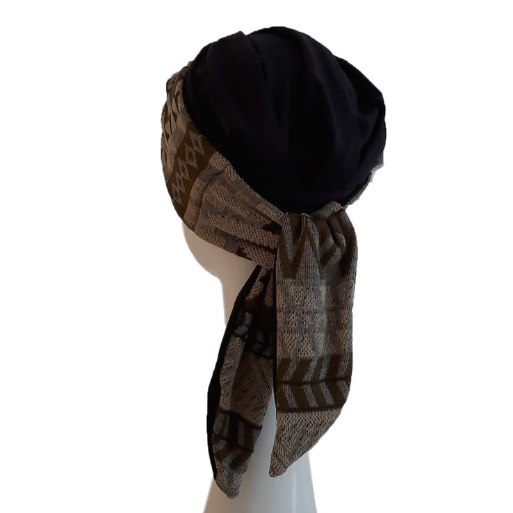 Pañuelo oncológico Smooth Zig Zag Grey ·...