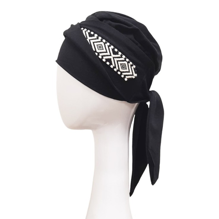 Pañuelo Smooth Ikat Negro · Carebell