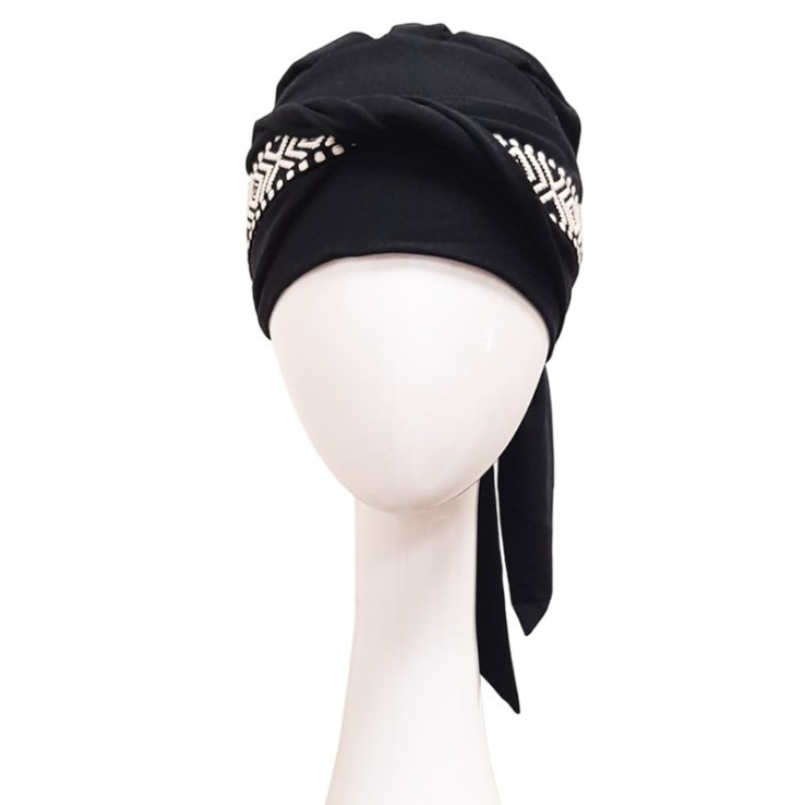 Pañuelo Smooth Ikat Negro · Carebell