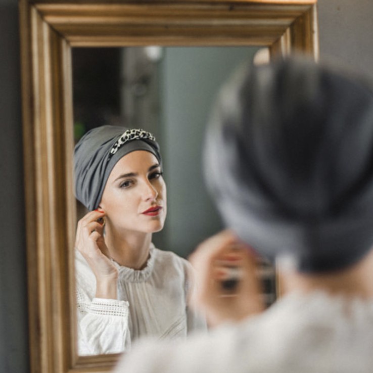 Turbante Confort Leopard Grey · Carebell Headwear