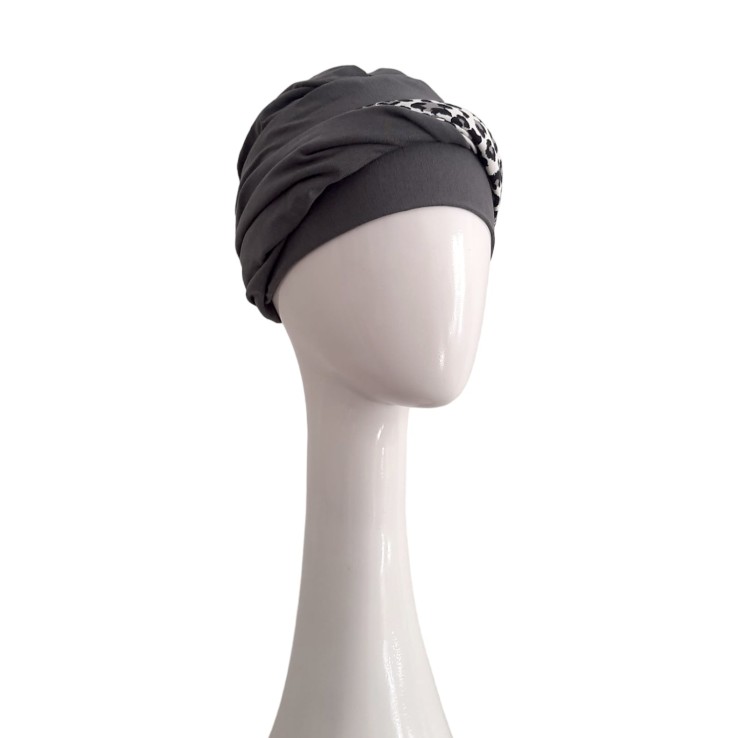 Turbante Confort Leopard Grey · Carebell Headwear