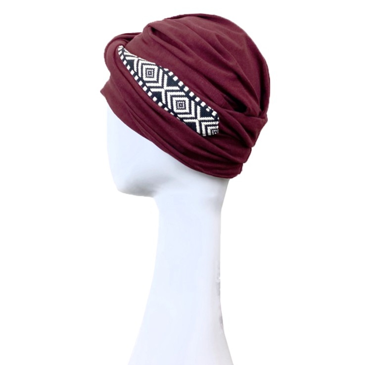 Turbante Confort Ikat Burdeos · Carebell