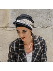 Turbante Elegance Black Padded · Carebell Headwear
