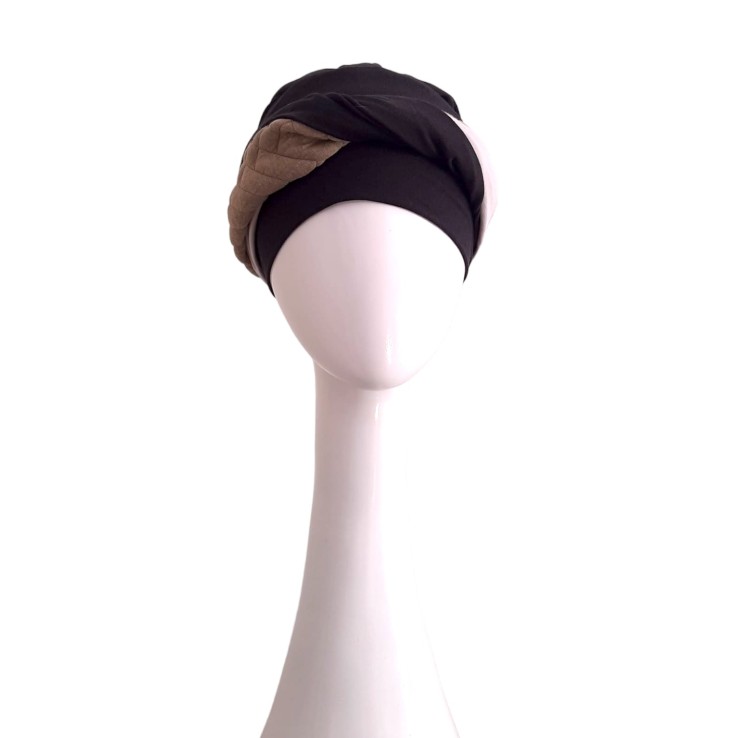 Turbante Elegance Black Padded · Carebell Headwear