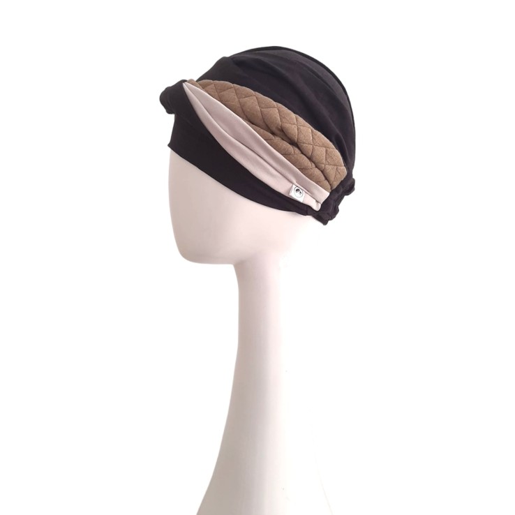 Turbante Elegance Black Padded · Carebell Headwear