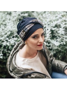 Turbante Elegance Zig Zag Grey · Carebell Headwear.