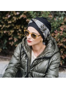 Turbante Elegance Zig Zag Grey · Carebell Headwear.