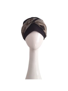 Turbante Elegance Zig Zag Grey · Carebell Headwear.