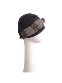 Turbante Elegance Zig Zag Grey · Carebell Headwear.