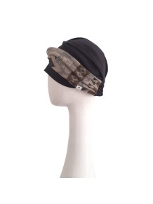 Turbante Elegance Zig Zag Grey · Carebell Headwear.
