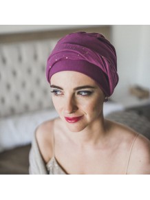 Turbante Elegance Malva Gold · Carebell