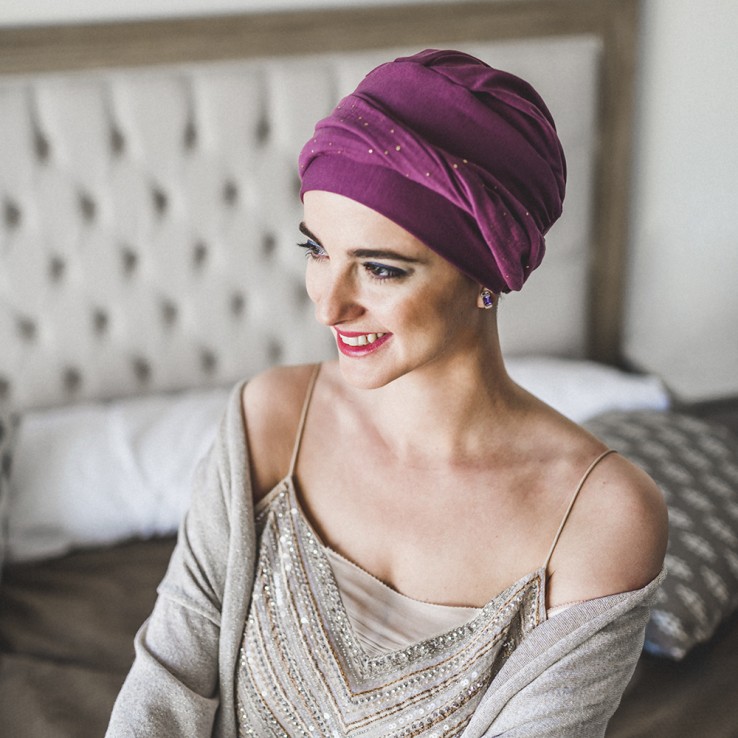 Turbante Elegance Malva Gold · Carebell