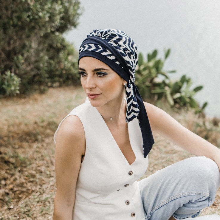 Pañuelo Lucía Zig Zag Blue