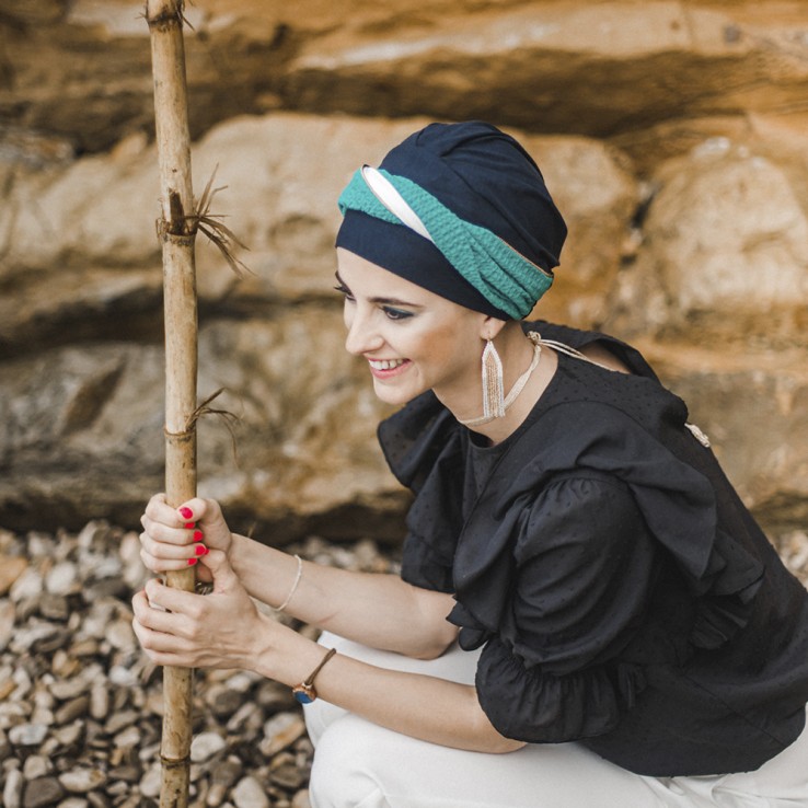 Turbante Elegance Turquesa Gold