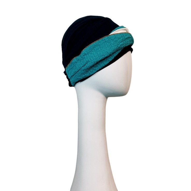 Turbante Elegance Turquesa Gold