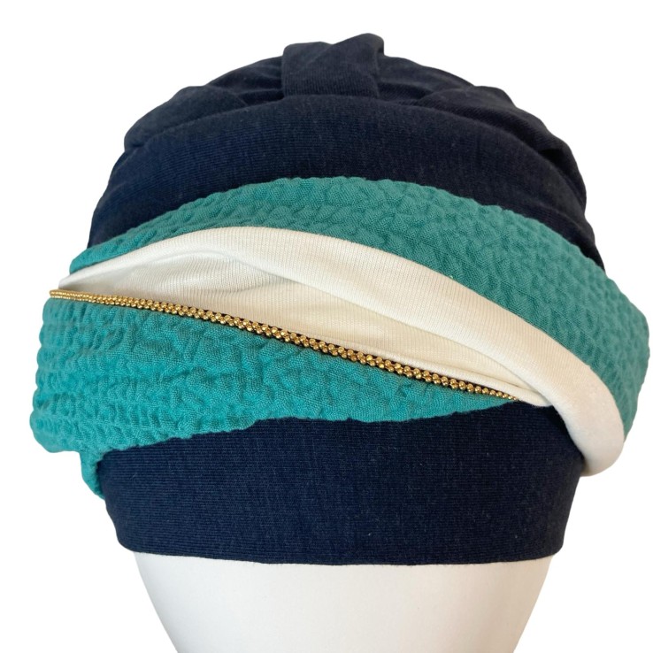 Turbante Elegance Turquesa Gold