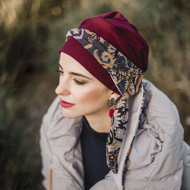 Pañuelo Smooth Burdeos Cachemira · Carebell