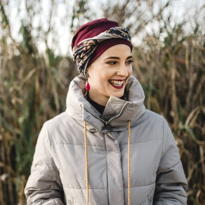 Turbante Confort Burdeos Cachemira · Carebell 2