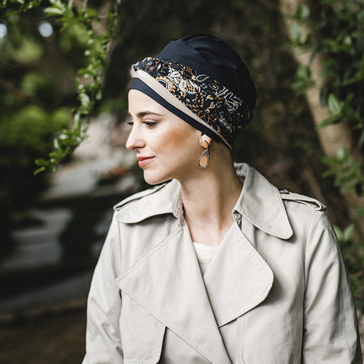 Turbante Confort Navy Paisley · Carebell