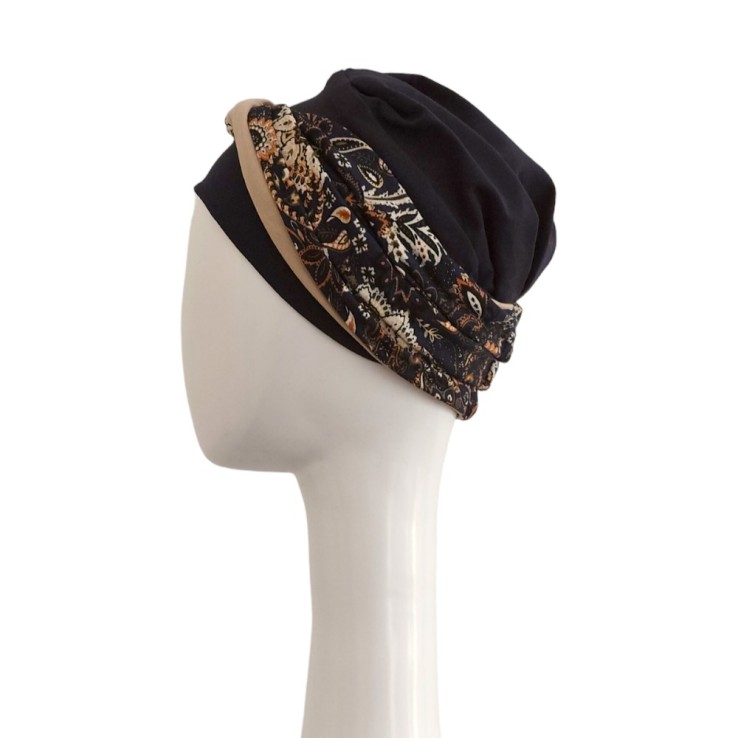 Turbante Confort Navy Paisley · Carebell