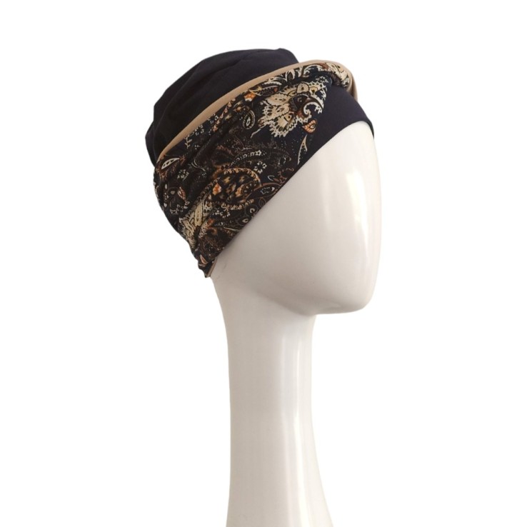 Turbante Confort Navy Paisley · Carebell