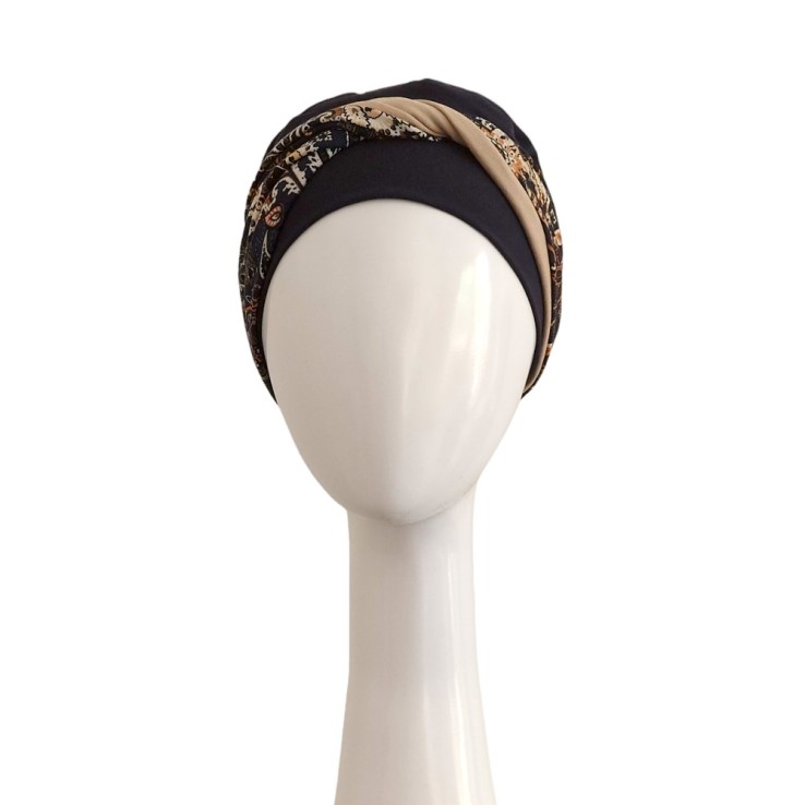 Turbante Confort Navy Paisley · Carebell