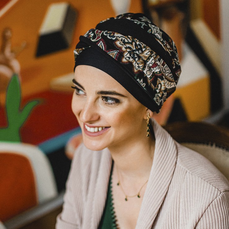 Turbante Elegance Black Cachemira · Carebell