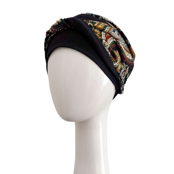 Turbante Elegance Black Cachemira · Carebell