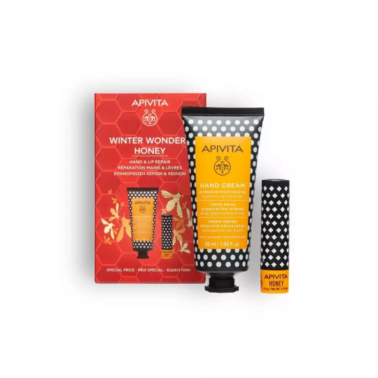 APIVITA PACK Winter Wonders Honey - Crema de Manos + Labial