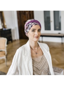 Turbante Confort Malva Flores · Carebell