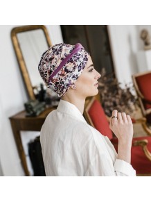 Turbante Confort Malva Flores · Carebell