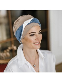 Turbante Elegance Blue Gold · Carebell