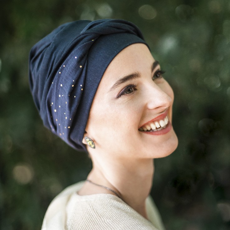 Turbante Confort Navy Gold · Carebell