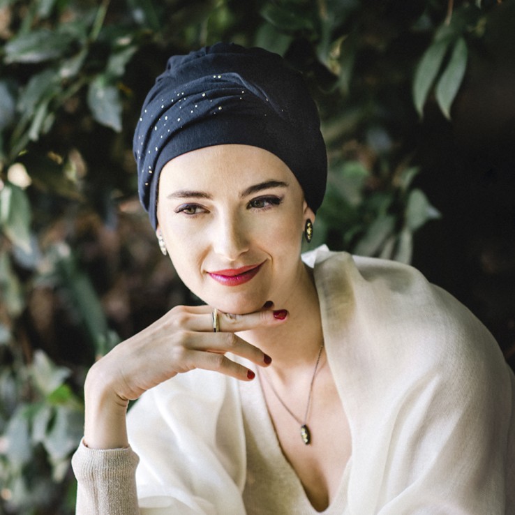 Turbante Confort Navy Gold · Carebell